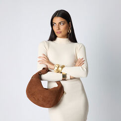 Bolso de mano redondo cognac mujer, Primadonna, 240804465CMCOGNUNI, 002a