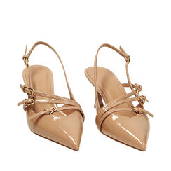 WOMEN SHOES CHANEL SYNTHETIC PATENT NUDE, Primadonna, 232118220VENUDE035, 002a