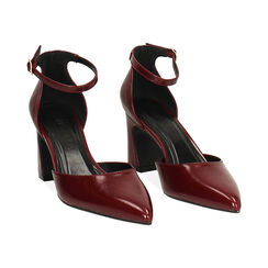 Décolleté open shank bordeaux con tacco di 7,3 cm, Primadonna, 264909512EUBORD035, 003 preview
