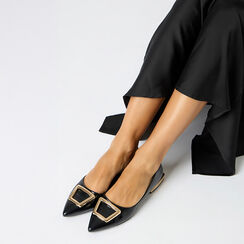 Ballerines brillantes noires avec semelle en caoutchouc, Primadonna, 264934601EUNERO035, 002a