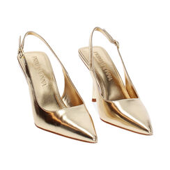 Décolleté slingback donna dorate, tacco 9 cm, Primadonna, 25M748888LMOROG035, 003 preview