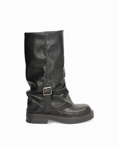 Biker neri con gambale morbido, BLACK