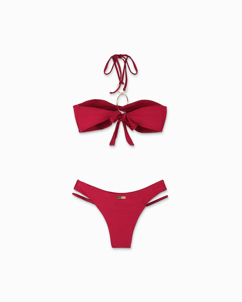 Bikini da donna bordeaux a fascia image number null
