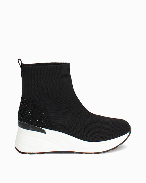 WOMEN SHOES SLIP ON FLOWER STONES NERO, BLACK