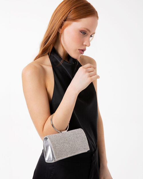 BAG MINI BAG BRAIDED STONES ARGE, SILVER