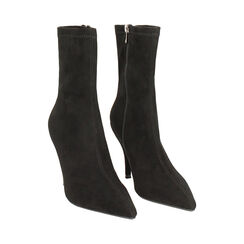 Botines negros en microfibra tacón 9 cm, Primadonna, 262744605MFNERO035, 004 preview