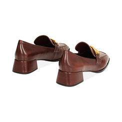 Mocassino cognac, tacco largo 4 cm, Primadonna, 244906802EPCOGN035, 003 preview