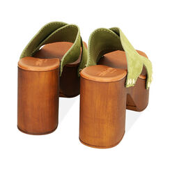 Sandali verdi in camoscio, tacco 9 cm, Primadonna, 214387855CMVERD035, 003 preview
