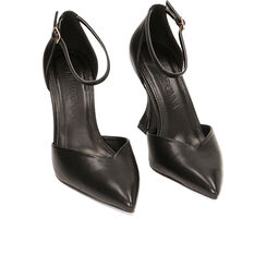 Décolleté cinturino nero, tacco 9 cm, Primadonna, 222101211EPNERO035, 002a