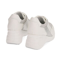 Slip-on bianco/argento, zeppa 5,5 cm , Primadonna, 192807206EPBIAR036, 004 preview