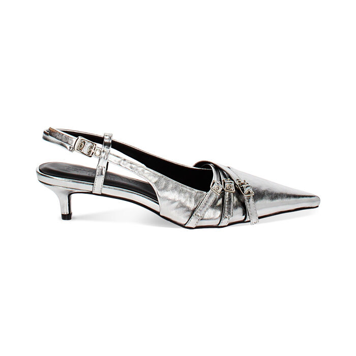 Décolleté slingback argenté élégantes, Primadonna, 244945802LMARGE037