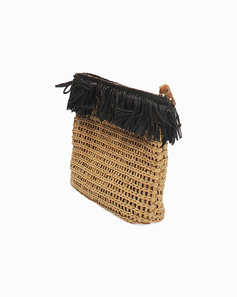 Pochette donna da mare in paglia nera image number null