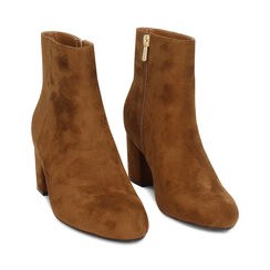 Tronchetti in microfibra cognac con tacco 6,5 cm, Primadonna, 264918701MFCOGN037, 003 preview