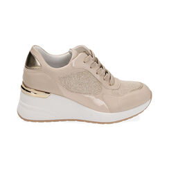 Sneakers city beige, zeppa 6 cm, Primadonna, 212839308EPBEIG035, 001 preview