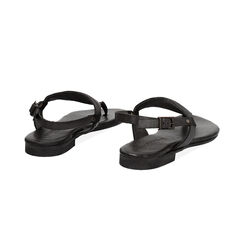 Sandalias planas mujer negras de piel, Primadonna, 257204921PENERO036, 004 preview