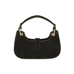Mini-bag nera con catene in microfibra, Primadonna, 225125078MFNEROUNI, 003 preview