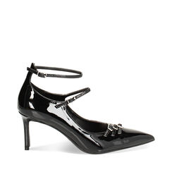 Décolleté nere in vernice, tacco 7 cm, Primadonna, 242156720VENERO037, 001a