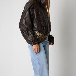 Giubbino bomber testa di moro in materiale sintetico, Primadonna, 262568807EPMOROL, 003 preview