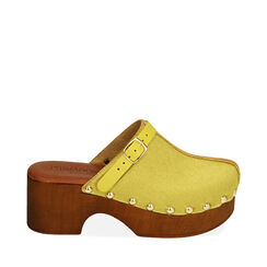 Clogs gialli in cavallino, tacco 6 cm , Primadonna, 194305215CWGIAL035, 001a