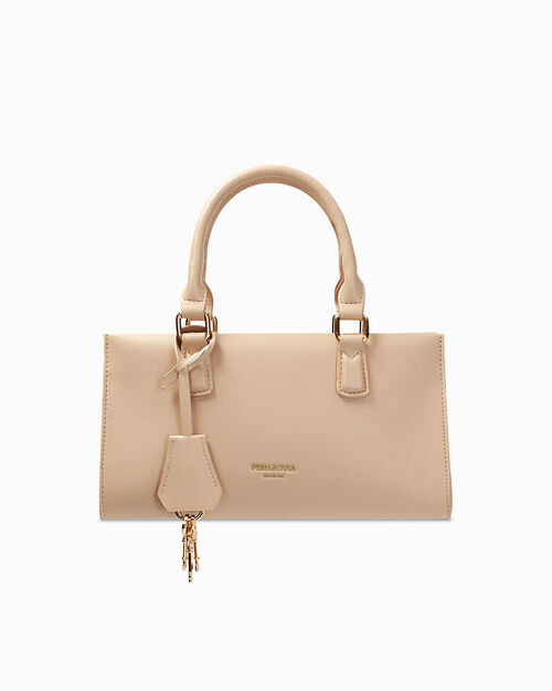 Mini bag beige con tracolla removibile, BEIGE