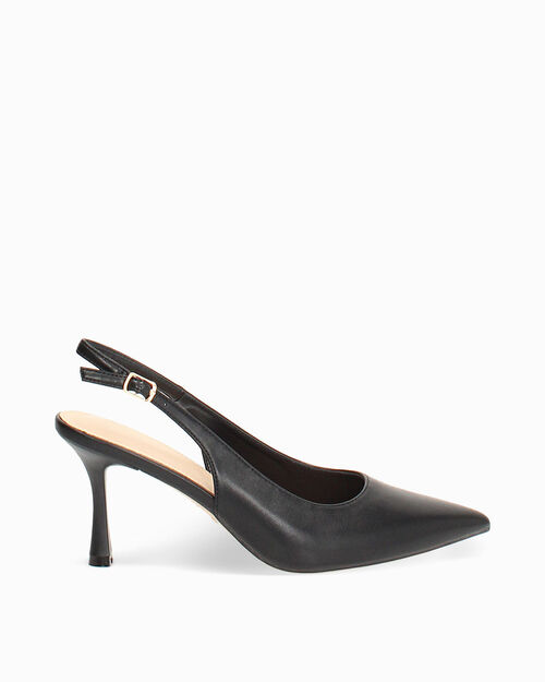 D&eacute;collet&eacute; nere slingback tacco 8 cm, BLACK