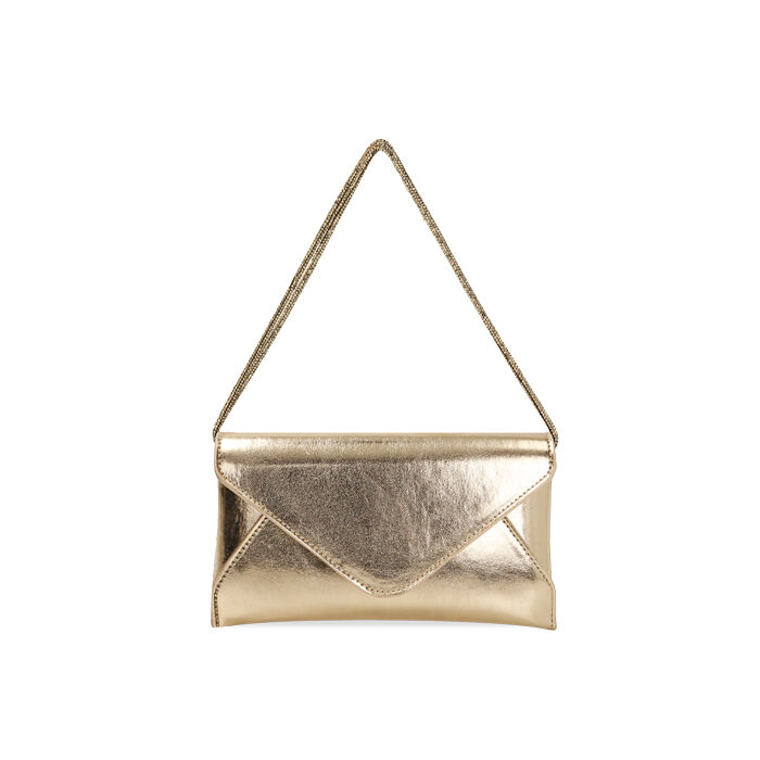 Bolso con correa de hombro de laminado oro Primadonna Collection