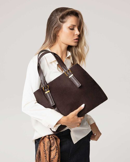 Borsa a mano testa di moro con ciondolo stella, DK BROWN