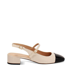 D&eacute;collet&eacute; panna slingback tacco 4 cm, Scarpe, 274962787VEPANN037, 001a