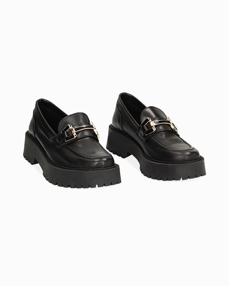 Mocassino nero in pelle image number null