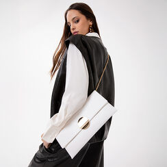 Bolso de mano blanco con bandolera removible, Bolsos, 275130211EPBIANUNI, 002 preview