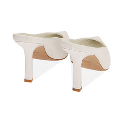 Sabot bianchi, tacco 9 cm, Primadonna, 212104905EPBIAN036, 003 preview