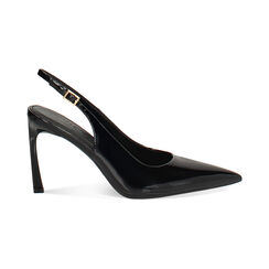 Escarpin à bride arrière noir avec talon de 9 cm, Primadonna, 262123003VENERO035, 001 preview