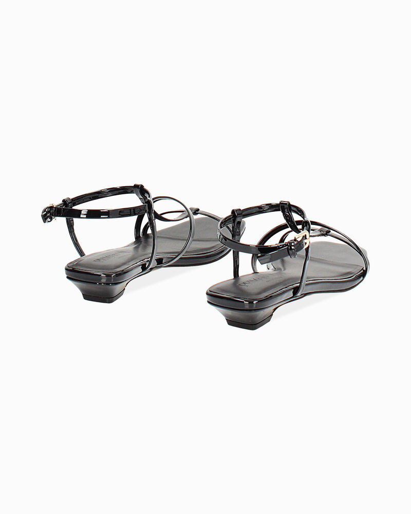 Sandalo donna nero basso con t-bar image number null
