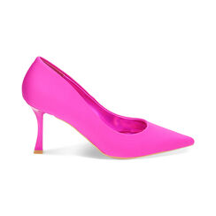 Décolleté fucsia in tessuto, tacco 8 cm, Primadonna, 232136601LYFUCS036, 001 preview