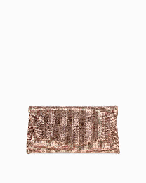 Pochette rosa-oro con tracolla removibile, MULTI COLOR