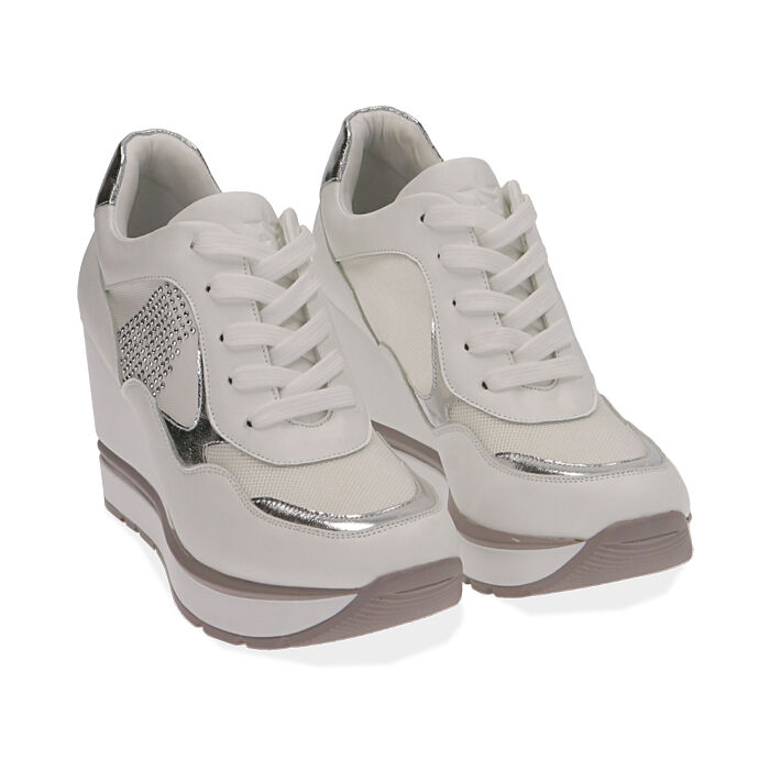 sneakers zeppa argento