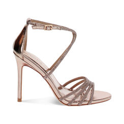 Sandalo donna rosa-oro con strass, tacco 10,5 cm, Primadonna, 252140317LPRAOR035, 001 preview