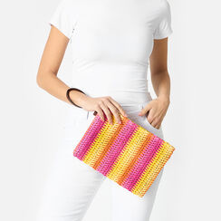 Pochette donna mare gialla in raffia, Primadonna, 25J900549RFGIALUNI, 002a