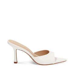 Mules open toe donna bianche, tacco 8,5 cm, Primadonna, 254908801EPBIAN035, 001a