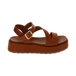 Sandali cognac, zeppa 4 cm, Primadonna, 214926171EPCOGN035, 001 preview