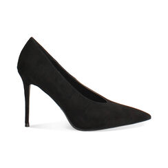 Escarpin noir en microfibre avec talon de 10 cm, Primadonna, 262130601MFNERO036, 001 preview