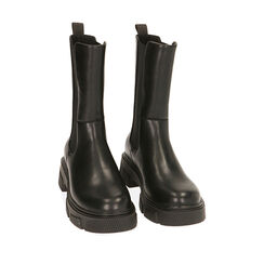 Bottines Chelsea noires, talon 4 cm , 200631803EPNERO035, 002a