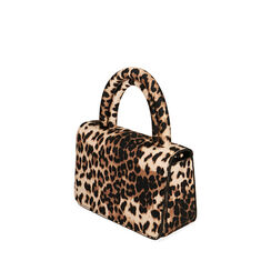 Mini bag a mano leopard in raso , Primadonna, 205102461RSLEOPUNI, 002a