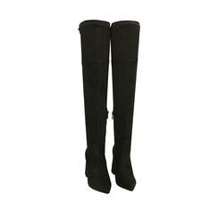 Cuissardes noires en microfibre, talon 9 cm , Primadonna, 203027802MFNERO036, 002a