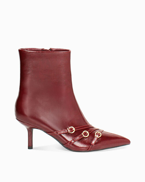 ZAPATOS BOTAS CA&Ntilde;A CORTA SINTETICO BRILL, BURGUNDY