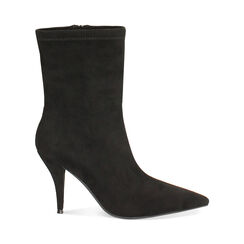 Botines negros en microfibra tacón 9 cm, Primadonna, 262744605MFNERO035, 001 preview