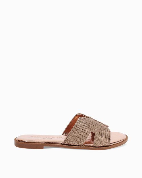 Sandali bassi rosa-oro scintillanti, MULTI COLOR