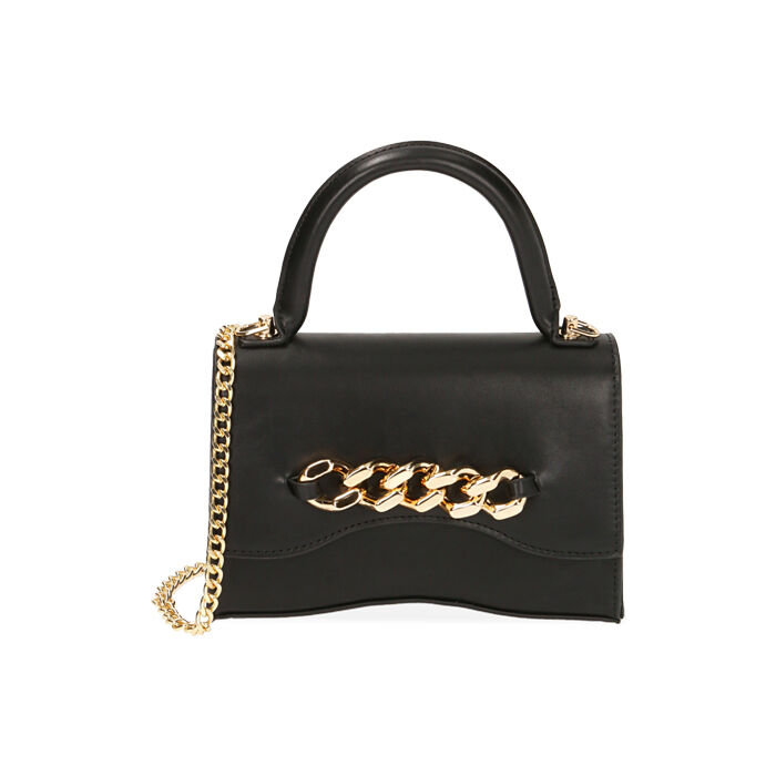 Mini bag donna nera con maxi-chain | Primadonna Collection