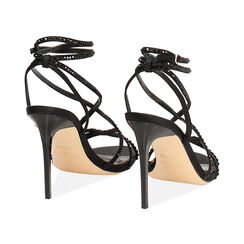 Sandales noires avec pierres talon 9,6 cm, Primadonna, 272128701RPNENE035, 004 preview