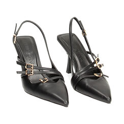 Décolleté slingback nere, tacco 8,5 cm, Ultime occasioni, 232161225EPNERO035, 002 preview